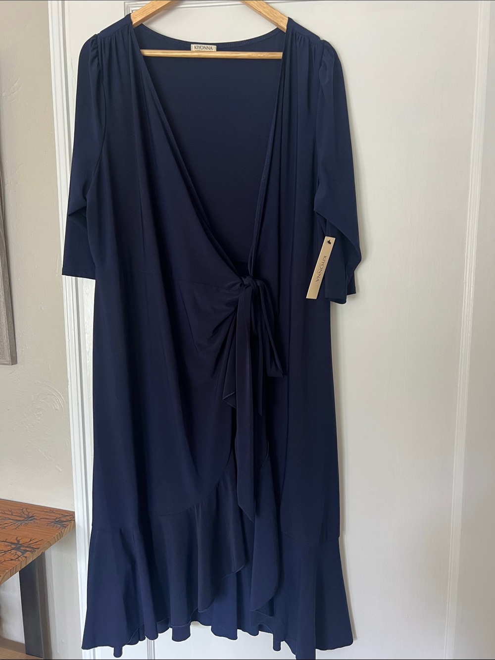 Kiyonna Whimsy Wrap Dress Navy Blue NWOT Size 2X (18-20)